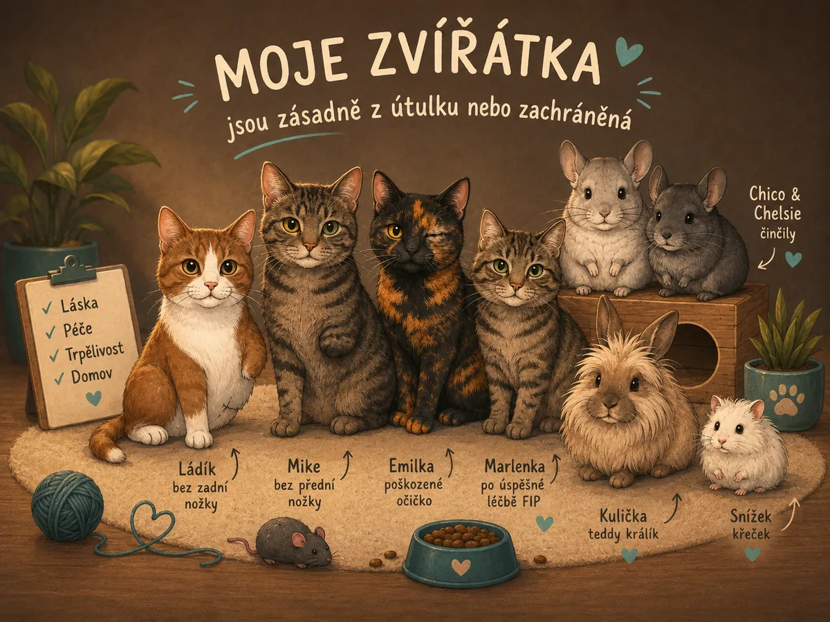 Moje zvířátka jsou zásadně z útulku nebo zachráněná